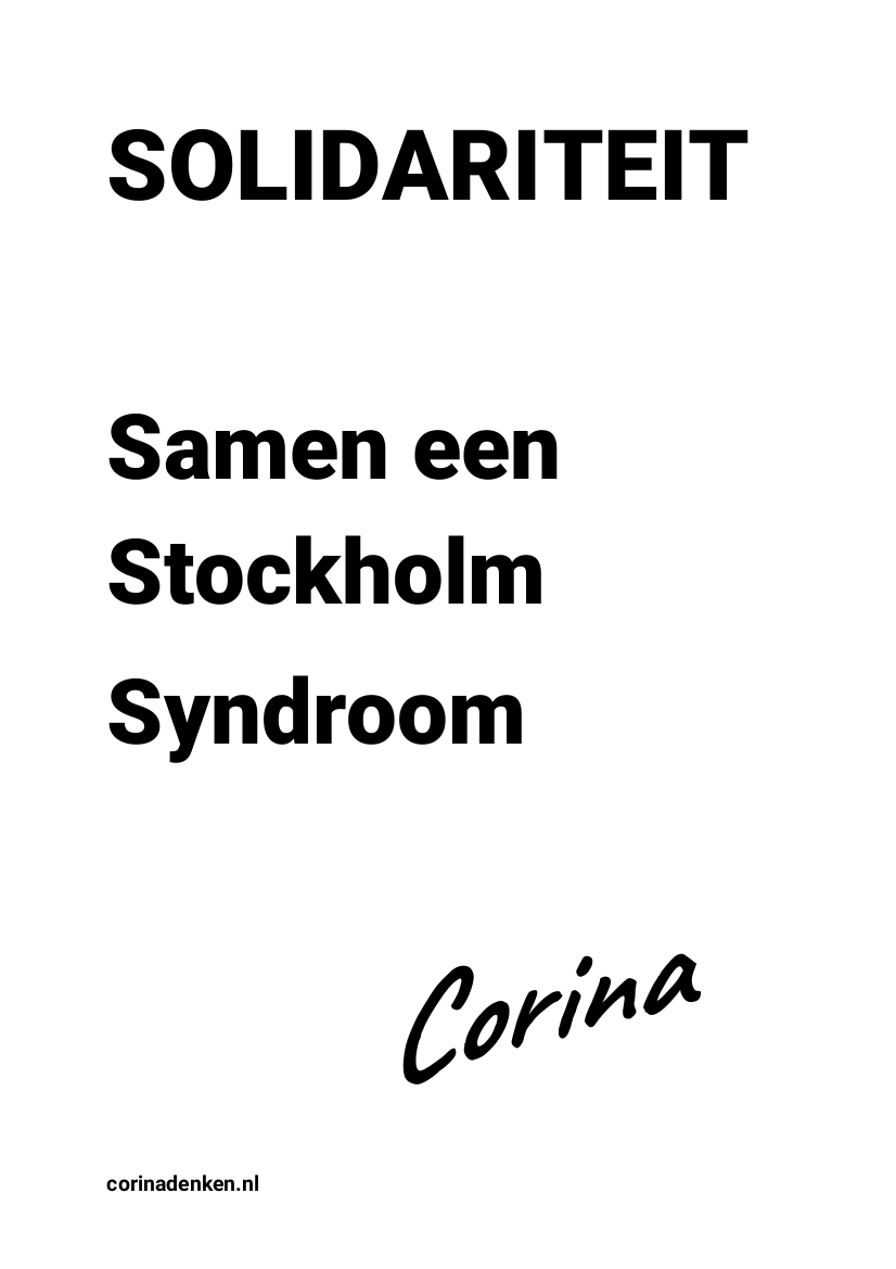 SOLIDARITEIT Samen een Stockholm Syndroom
